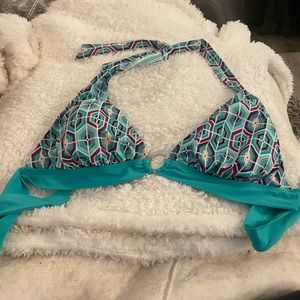 Apt nine teal print bikini top